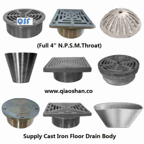 Nickel Bronze, Bronze, Stainless Steel Strainer and Cleanout Top for Cast Iron Floor Drains Body