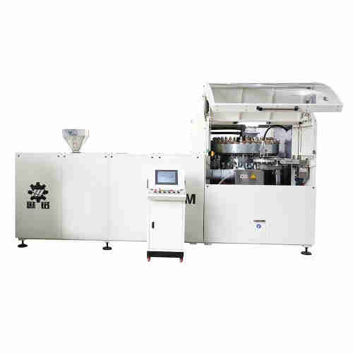 Plastic lid compression molding machine