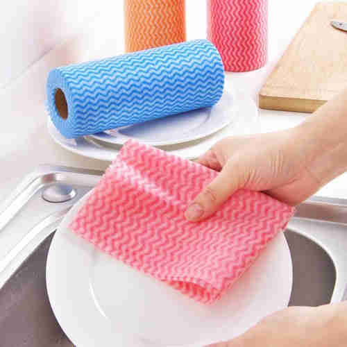 Bamboo print non-woven rag