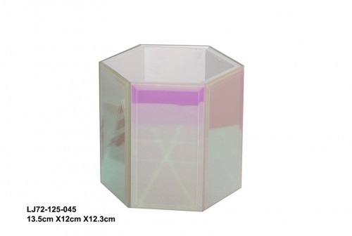 Colorful hexagonal glass jewelry box