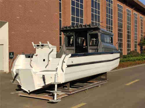 new design 7.5m 24.6ft aluminum full cabin fishing boat for sale