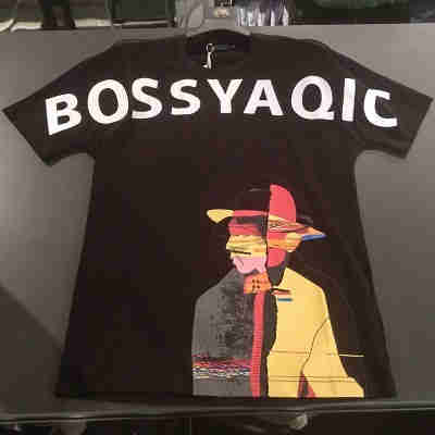 Printed summer men's short sleeve T-shirt trend Street crepe collar ice Cool Lessel men's T-shirt Cu