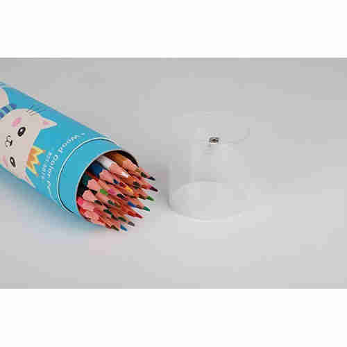 BST12 color, 18 color, 24 color plastic imitation wood oil hexagonal pencil color