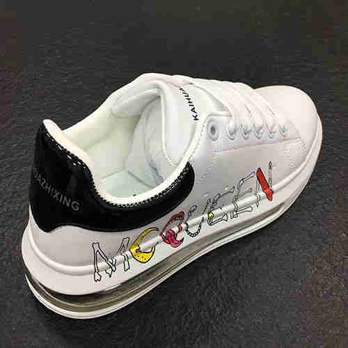 Small white shoes versatile board shoes breathable leisure sneakers PU material non-skid hovercraft 