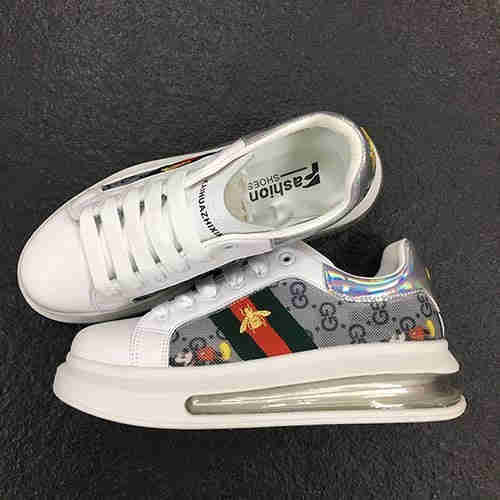 Small white shoes summer air cushion sport shoes versatile board shoes PU material non-slip air cush