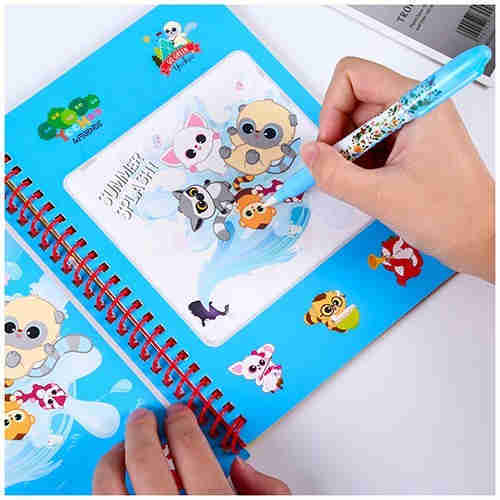 Children's puzzle magic magic water painting book Kindergarten children creative manual reusable pai