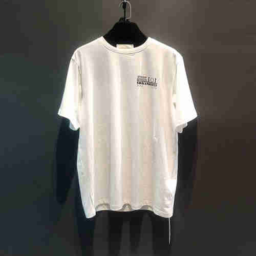 Summertime trendy graphic print casual bottom round neck T-shirt