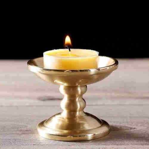New copper candelabra for Buddha trumpet letless glazed butter lamp for household worship butter lam