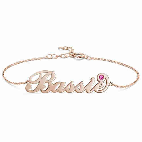 Personalized Birthday Gift Name Bracelet Rose Gold