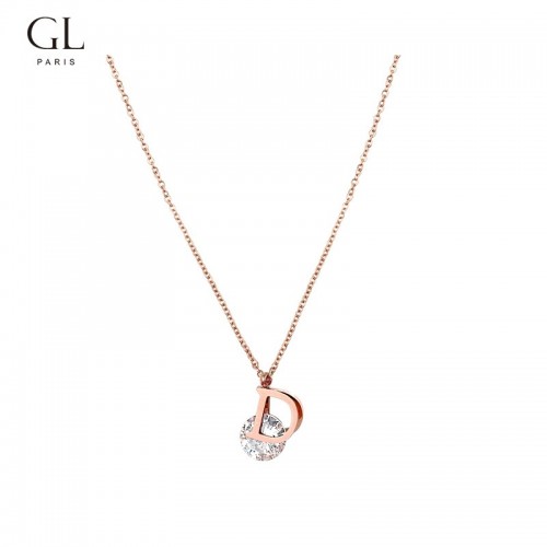 GL simple personality letter D necklace