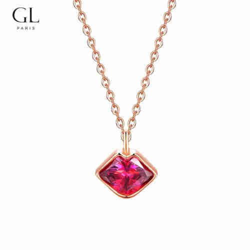 GL European and American fashion hot little red lip neck chain