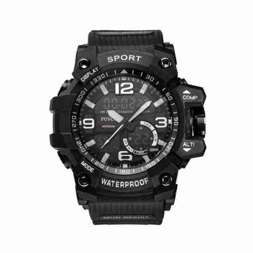 PUVOS men's Youth Coldplay fashion waterproof dual display electronic watch