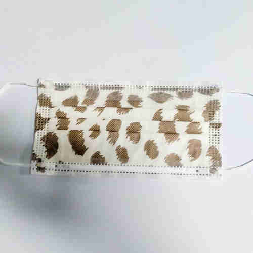 White and brown patterns disposable respirators dustproof prevent fog droplets high-density melt-blo