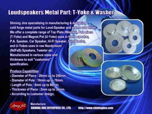 Speakers part T-yoke pole plate washer