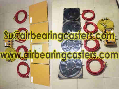 Air caster transporters normally have four or six load module systems