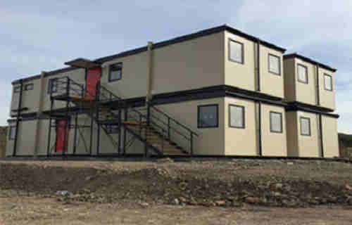 Modular Flat Pack Modified Container House With Ladders Two Storey Building