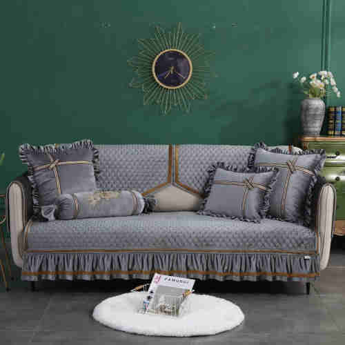 Chinese Manufacture Quilt Thick Non-slip Velvet Sofa Cover For Home Decor