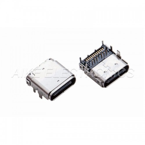 Type C 3.1 Gen2, 24PIN, right angle, Contacts with DIP and SMT type