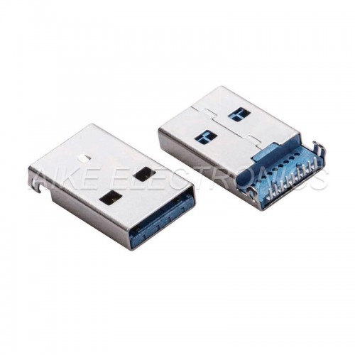 Standard USB 3.0 A Type Male Part，Mount PCB & DIP type with Position posts
