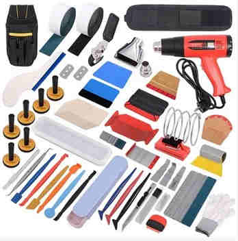 FOSHIO Heat Gun Vinyl Wrapping Kit Window Tint Hot Air Gun Wrapping Squeegee Scraper Car Styling Too