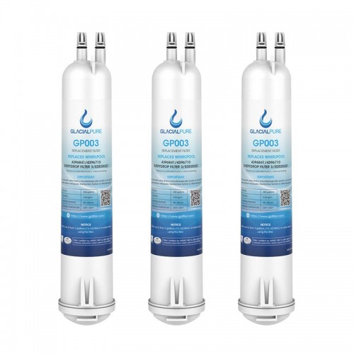 Compatible 4396841,4396710,46-9083 Refrigerator Water Filter 3 By GlacialPure 3Pcs