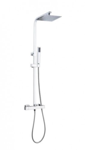Shower column, rain shower column with thermostatic faucet, height adjustable;