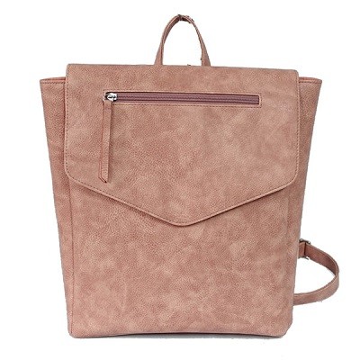 Distressed Effect Leather Backpack