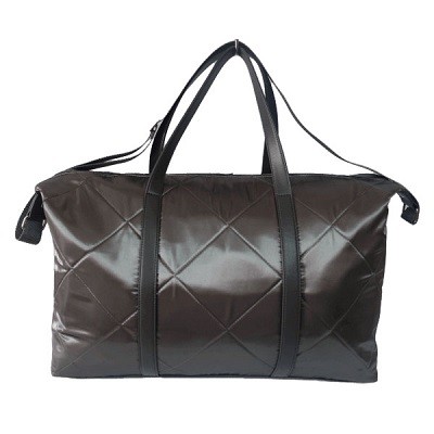 Satin Quilting Leather Handle Travel Duffle Bag
