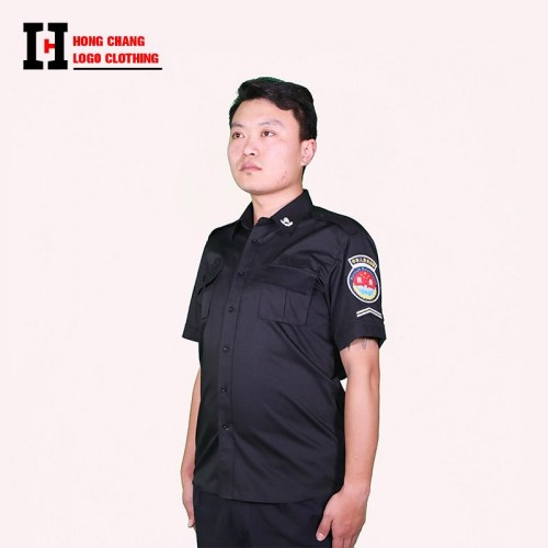 Security Check Black Summer Half Sleeve Shirt Uniform for Men