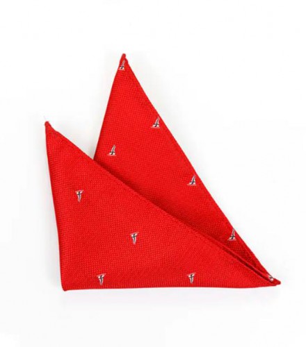 FN-096 Personalize wine colour small white dot design woven silk fabric Pocket Square