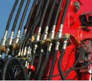 Hydraulic hose for agricultural machinery.