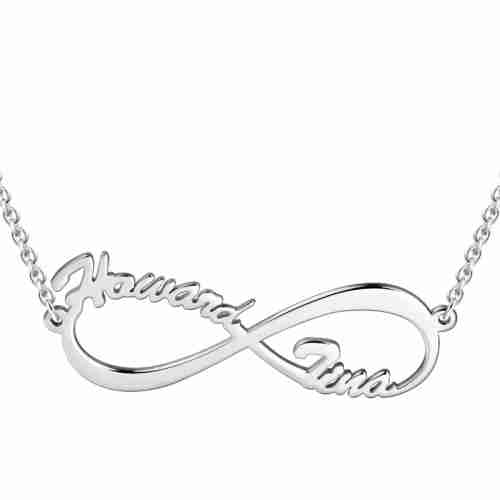 Infinity Name Necklace Silver