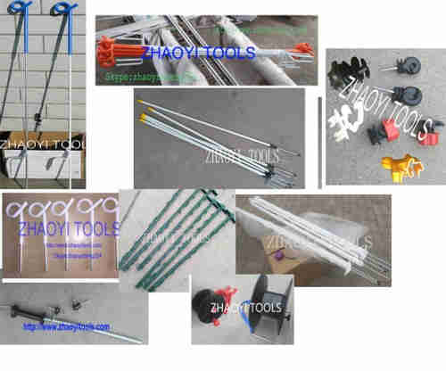 portable step-in treading-in plug-in paddock pasture fencing posts accessories