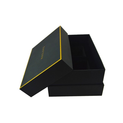 Custom Lid And Base Shoulder Rigid Cardboard Paper Packaging Gift Box For Man Wallet With Gold Foile